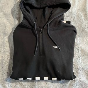 EUC Mens Vans half checkered/half zip hoodie size Large